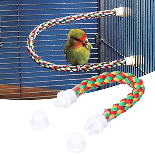 Bird Toys, Colorful U Shape Cotton Rope Bird Resting Perches Shelf Standing Climbing Playing Birds Cage Accessories