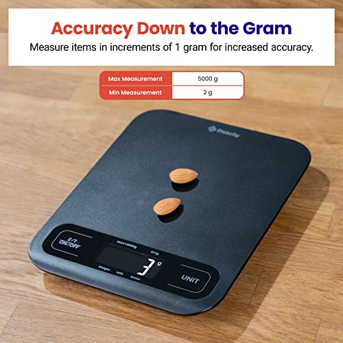 Etekcity Food Kitchen Scale, Digital Grams and Ounces, Large | Tare function, ideal for baking, weight loss, keto, meal prep, packages, liquids and jewelry, Black - color: Black