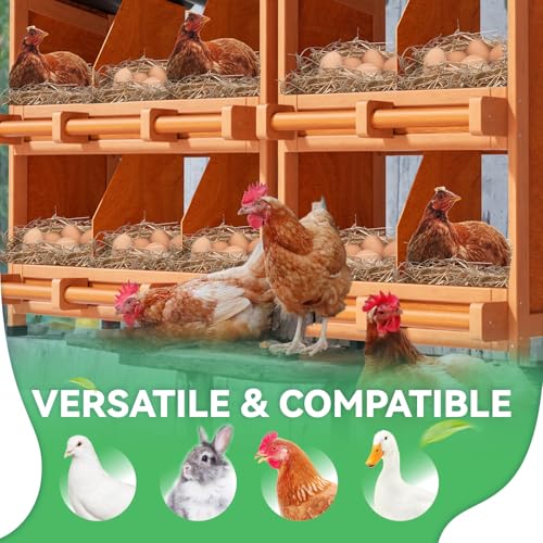 Chicken Nesting Boxes,10 Compartments Wooden Nesting Boxes for Chickens,Laying Nest Boxes for Hens Ducks Poultry Protect Eggs Chicken Coops Easy Egg Collection (10 BOXS) - size: 10 BOXS
