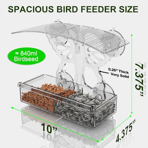Window Bird feeders with Strong Suction Cups Butterfly-Shaped Design,Window Mount Bird feeders for Cats, Acrylic Clear Wild Bird feeders for Outdoors Squirrel Proof,Butterfly House,Garden Decor