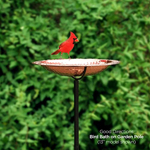 Good Directions Polished Copper Bird Bath with Fountain on Garden Pole 18" - style: Polished w/ Fountain