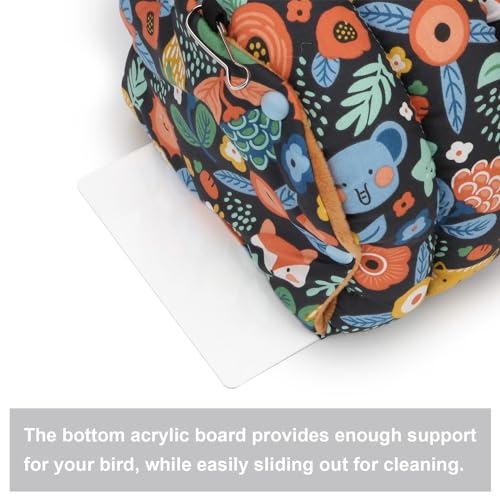 Wontee Bird Nest House Winter Warm Snuggle Hut Bird Bed Hanging Hammock for Parrots Budgies Parakeets Caique Senegal Cockatiels Conures (Medium, Black) - color: Black, size: Medium
