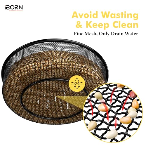 iBorn Wall Mounted Bird Feeder Tray,Metal Mesh Tray for 7.3”Wild Bird Seed Tray Tree Mount, Widely Installed on Wooden Post, Fences, Trees and Walls, Pack of 1 - size: Mesh Tray, Pack of 1
