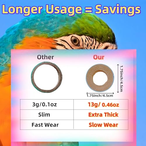 8Pcs 1.75inch Fatty Bagels Bird Toys for Parrots Durable Cardboard Bird Chew Shredding Foraging Foot for Medium and Large Parrot Amazons Mini Macaws African Greys Cockatoos Eclectus Senegal