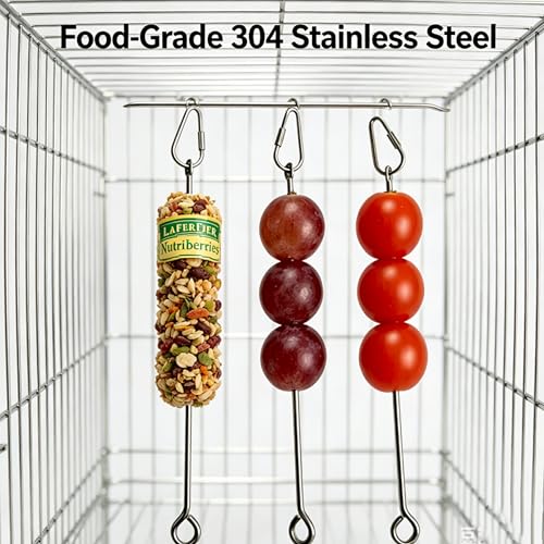 3 Pack Bird Feeders Parakeet Toys Bird Cage Accessories Suitable for Lafeber Nutriberries for Parrots, Foraging & Daily Feeding