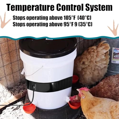 Chicken Water Heater for Winter,Replace for RentACoop Thermo Bucket Belt,Fits Most 2-5 Gal Buckets,Chicken Waterer Heater,Energy-Efficient, Safe, and Durable,Prevent Icing