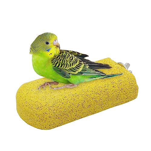 Bird Calcium Teeth Chew Toy Hamster Grinding Stone for Parrot Parakeet Cockatiel Rabbit Chinchilla Squirrel Cage Perch Stand (Random Color) (S) - size: S