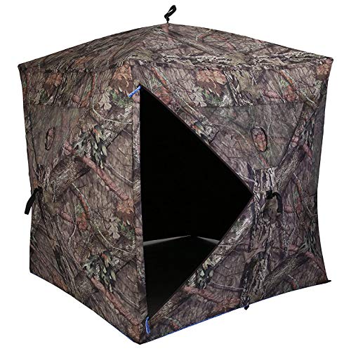 AMERISTEP Element Hub-Style Durable Noise-Free Hunting Ground Blind with Shoot-Through Mesh Windows & Gun Ports | 3 Hunters Concealment | Mossy Oak Break Up Country Camo | Easy Setup & Takedown