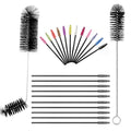 17 Pieces 4 Size Hummingbird Feeder Cleaning Brush Mini Nylon Tube Brush Set Double Headed Hummingbird Brush Cleaner 2 in 1 Hummingbird Brush Kit for Bottles, Tubes, Jars, Bird Feeder (Black) - color: Black