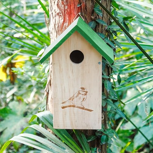 Wooden Bird Houses for Outside Hanging, Decorative Outdoor Clearence Birdhouse, Bird House, Cedar Bird House Outdoor, Bluebird Finch Swallow Wren Chickadee, Birdhouses for Outdoors, Bird Box