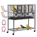 43" Big Bird cage with Stand;Stackable Cockatiel cage for Birds;Metal Large Bird cage with Divider;Flight Bird cage Large Space;Parakeet cage for Canaries,Finch,Budgie,Lovebirds