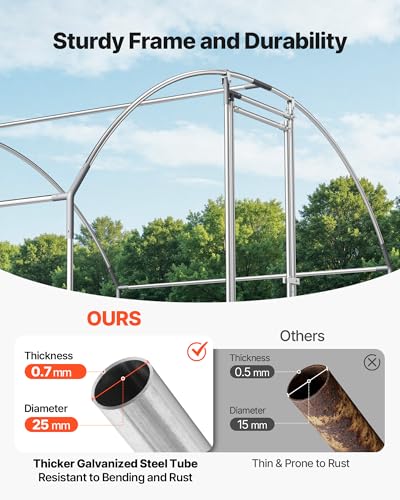 VEVOR Large Metal Chicken Coop with Run, 19.6 x 9.8 x 6.5 ft Walkin Chicken Coop for Yard with Waterproof Cover, Dome Roof Large Poultry Cage for Hen House, Duck Coop and Rabbit Run - size: 118.1"L x 236.2"W x 78.7"H
