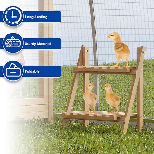 Chicken Perch, Strong Wood Chick Jungle Gym, Chickens Roosting Bar, Chicks Toys for Coop and Brooder, Chickens Coop Accessories for Chicken, Baby Chicks, Hens, Rooster, Birds