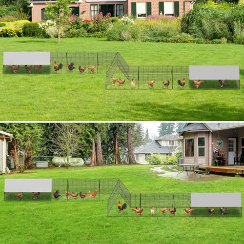 Large Metal Chicken Run Tunnel Waterproof Cover Outdoor Poultry Coop