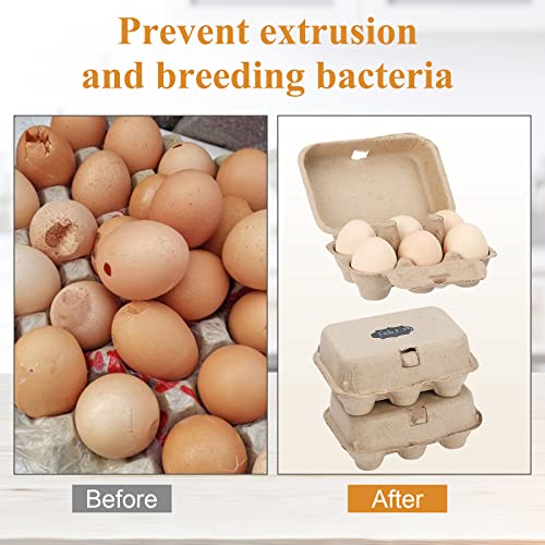 Paper Egg Cartons for Chicken Eggs, 36 Pieces Pulp Fiber Half Dozen Egg Cartons Bulk 6 Count Egg Storage Containers Holder for Family Farm Market Fridge Storing Chicken Eggs - size: 2x3 Style - 36Pack