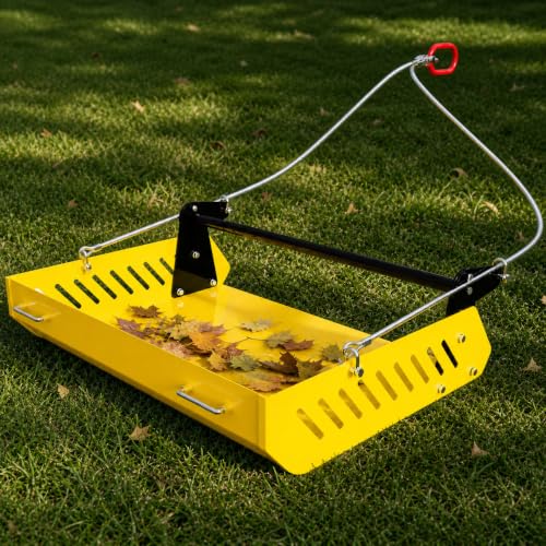 GRIND MODE Mini Horse Paddock Cleaner & Tow-Behind Trailer, Heavy Duty Manure Fork & Scoop, Efficient Yard Sweeper for Horse Manure, Drag Collector for Pasture/Yard Easy Cleanup - color: Yellow