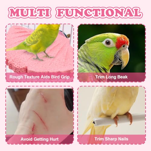3 Pack Bird Beak Grinding Stone, Leaf Shape Birds Lava Ledge, Bird Cage Accessories Stand Platform for Budgies, Parakeets, Cockatiels, Conures - color: Yellow+Green+Rose Red