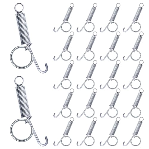 24pcs Silver Metal Finger Spring Hook Lock Spring Latch for Stabilized Bird，Cat， Hamster， Rabbit，Dog，Parrot，Hedgehog Pet Wire Cage Door (Silver)