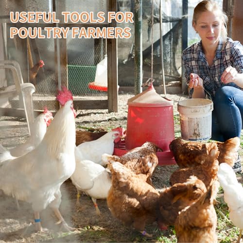 100Pcs Chicken Leg Rings with 5 Color, 16mm Numbered Chicken Identification Leg Bands Clip Poultry Ankle Bands for Bantam, Duck, Guinea and Medium Birds - size: 16mm