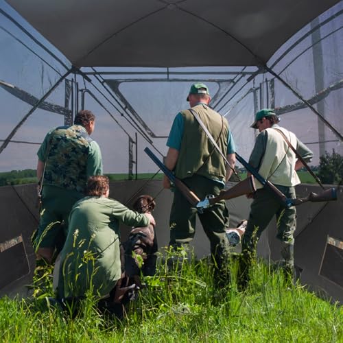 Hunting Blind 270 Degree See Through Ground Blind - 2-3 & 3-4 Person Pop Up Deer Blind for Hunting with Carrying Bag - 300D Reinforced Portable Durable Blind for Turkey and Deer - size: 3-4 Person