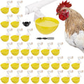 LemonRoad 30 Set Automatic Chicken Waterer Cups with 1/2" PVC Tee Fitting Chicken Drinking Bowl, Poultry Drinker Mounting Hole Opener,Water Dispenser Feeder for Duck, Goose, Turkey, Pigeon(Yellow) - color: Yellow