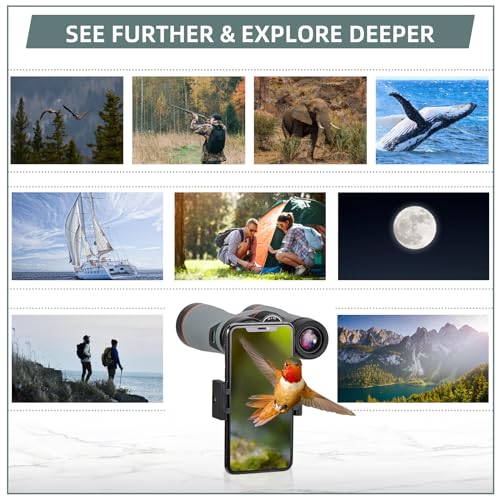10x42 ED Binoculars for Adults High Powered with Phone Adapter, Waterproof Binoculars with ED Lenses, Super Bright Clear for Bird Watching, Hiking, Cruise Ship, Wildlife Viewing and Outdoor Activities