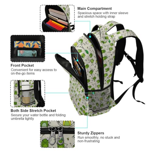 Kids Funny Frogs Backpack for Boys Girls School Bags | Elementary Middle, Travel Daypack Lightweight Waterproof with Reflective Strip - color: Funny Frogs
