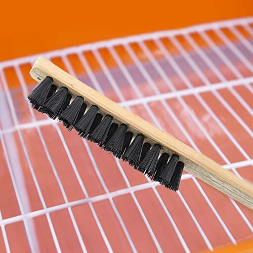 3pcs Bird Cage Cleaner Brush, Wooden Birdcage Brush, Long Handle Bird Cage Brushs Suitable for Routine Maintenance of Various Sized Cage Bodies
