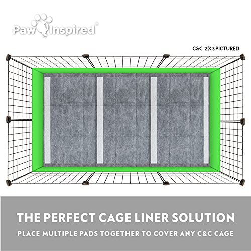 Paw Inspired Disposable Cage Liners, 28x17 Inch (C&C 2x1), 8 Count | Bamboo Charcoal Odor Controlling, Super Absorbent Pads For Guinea Pigs, Ferrets, Rabbits, Hamsters, Small Animals - size: 28x17" (C&C 2x1) - 8 ct