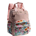 Diaper Bag Backpack Corduroy Multifunction Baby Fashion Travel Pack office Laptop Bag - color: Pink Flower