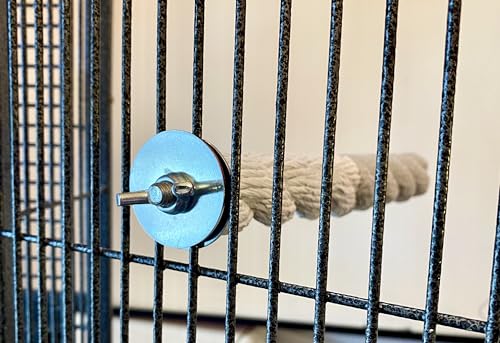 Polly's Sand-E-Rope Safety Bird Perch Toy-Trims Nails & Beak-Promotes Healthy Feet-Safe Non-Toxic-Bird Supplies for Bird Cages (Silver, Medium) - color: Silver, size: Medium