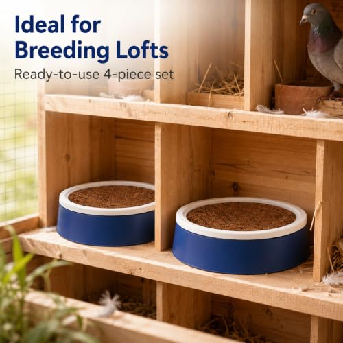 Toddmomy 2 Sets Pigeon Nest Egg Pad with Plastic Nest Pans Bird Accessory Kit for Doves Reusable Breathable Coir Mats 9.52 X 9.52 X 2.36 in for Cage Supplies