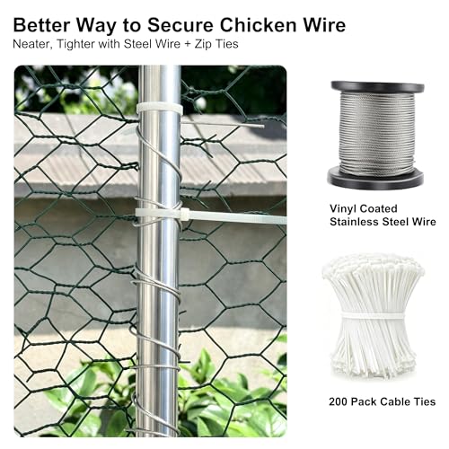 HERBAN 2026 Upgraded Large Metal Chicken Coop with All-Around Hardware Cloth, 9.8x13.1x6.4 ft Walk-in Outdoor Chicken Run Pen for Backyard with Cover, Spire Roof Poultry Cages - size: 157.2"L x 117.6"W x 76.8"H