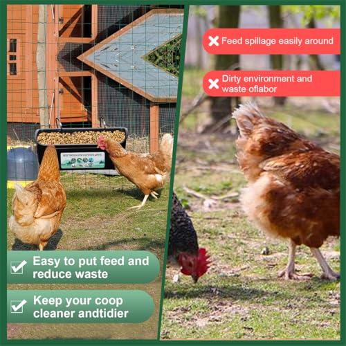 Chicken Feeder Waterer, Hanging Fence Feeders, Poultry Feed Trough Bucket with Clips for Goat Duck Sheeple Piglets Horse 2 Pack (Blue)