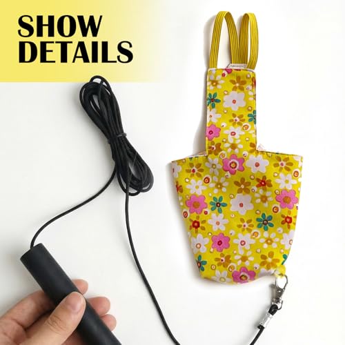 Bird Flight Harness Vest, Snap-Fastener Design Harness Vast, Bird Flying Clothes with Rope and Handle for Parakeets Cockatiels Conures Budgies（Yellow Flower - Vest + Traction S - color: Yellow flower, size: S