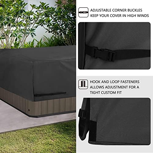 ULTCOVER Smart Selection Outdoor Hot Tub Hard Cover Protector Waterproof Square SPA Cover Cap 76 inch, Black - color: Black, size: 76"(L)x76"(W)x20"(H)