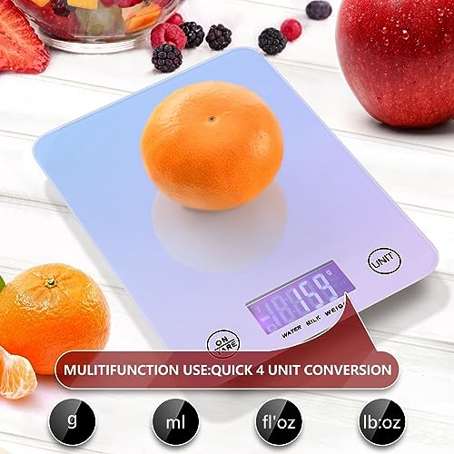 Food Scale Kitchen Scale Food Scales Digital Weight Grams and Ounces Small Electronic Food Scale for Baking Cooking Gradient Purple - color: Gradient Purple