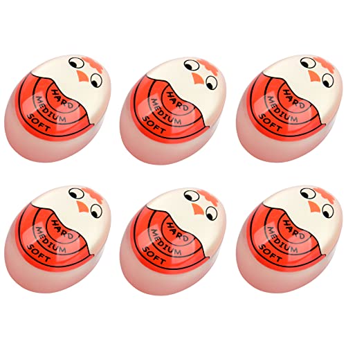 TOFOREVO Egg Timers for Hard Boiled Eggs Timer Red 6 Pack | BPA-Free, Color Changing Tells When Eggs are Ready - color: Red