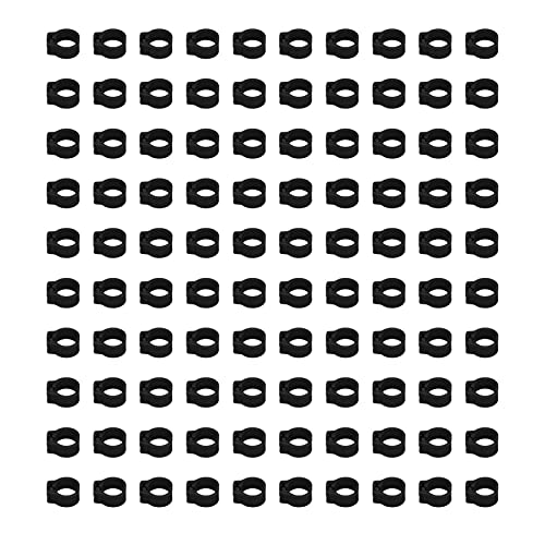 Omabeta 100PCS Reusable 8mm Pigeons Identification Leg Rings for Easy Dovecot Management and Marking, Lightweight Plastic Bands for Poultry Supplies (Black) - color: Black