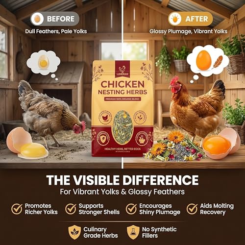 21oz Premium Chicken Nesting Herbs — 100% Organic Nesting Chicken Herbs for Laying Hens — Coop Bedding Freshener for Better Egg Production & Quality — Fresh Coop Smell — For Chickens & Poultry