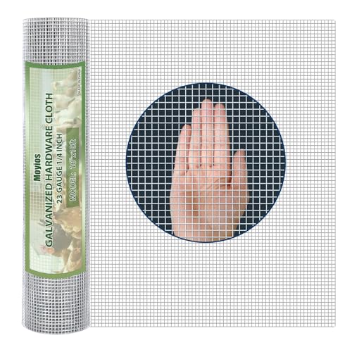 Hardware Cloth 1/4 Inch, 23GA Hot Dip Galvanized Chicken Wire Fencing Mesh | 16in×10ft Wire Mesh Rolls Welded Chicken Wire Fencing for Chicken Coop Barrier, Poultry Netting Cage Wire Fence - color: Silver(16IN*10FT-1/4)