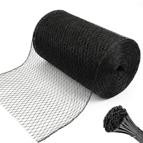 15 x 30 FT Bird Netting,1/2" Mesh Garden Netting,100PCS Zip Ties | Heavy Duty Bird Net Poultry Netting Fence for Chicken Coop,Fruit Trees,Plants and Vegetables Against Birds, Deer, Squirrels - size: 15 x 30 FT