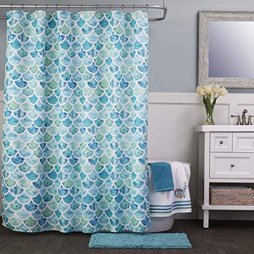 SKL Home Ocean Watercolor Scales Hand Towel, Blue (2-Pack) - color: Ocean Watercolor Scales, style: Hand Towel Set