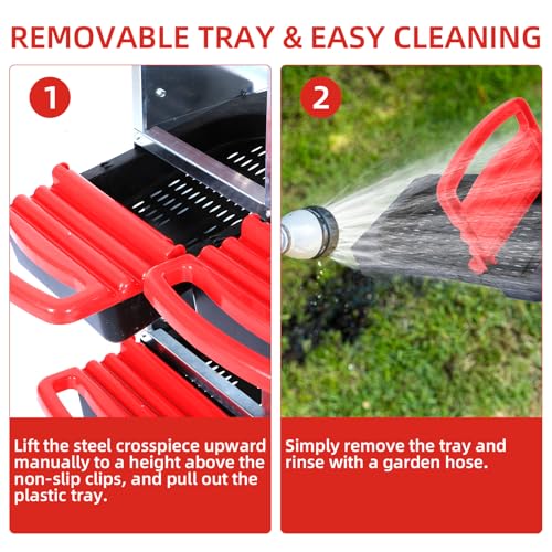 Chicken Nesting Box, Red 10 Hole Chicken Laying Box, Tray for Easy Egg Collection, Large Holes for Ventilation, Suitable for Chickens & Ducks - color: Red, size: 59.1"L x 23.6"W x 35.4"H