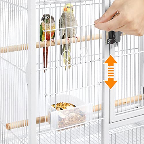 Yaheetech 54" Large Flight Bird Cage for Parrots Macaw Cockatiels Sun Parakeets Lovebird Green Cheek Conures African Grey Small Quaker Amazon Parrots with Rolling Stand, White - color: White