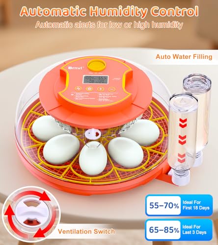 18 Egg Incubator with Automatic Egg Turning, Digital Temperature Humidity Control, Incubator for Hatching Eggs, 360° View Candler, Chicken, Quail, Duck, Goose, Turkey for Home & Farm