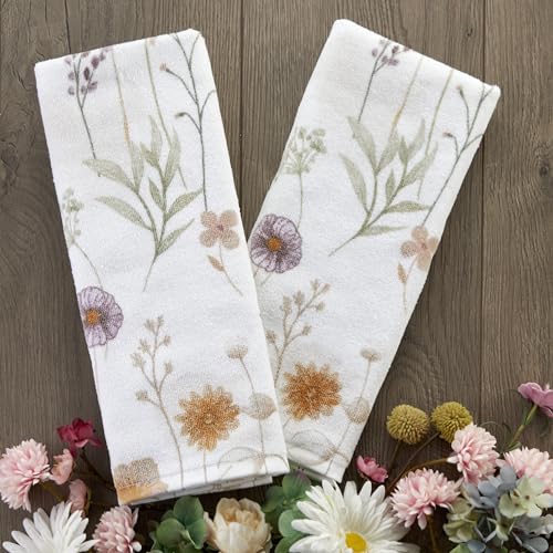 SKL Home Somerset 100% Cotton 2pc Hand Towel Set, Decorative for Bath/Kitchen/Bar & Gift, White - color: Somerset
