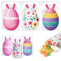 PINWATT 30 Pack Easter Bunny Egg Goodie Bags, Transparent Zipper Resealable Plastic Pouches with Handles, Ideal for Easter Party Candy & Treats, Festive Supplies - size: 1 count (Pack of 30)