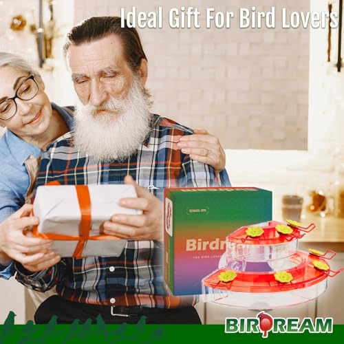 Birdream Window Hummingbird Feeders for Outdoors, with Strong Suction Cups & 7 Feeding Ports, Easy to Use and Maintain, Gift for Bird Lover, Plastic Bird Feeder, 1 Pack, 10oz - Red - size: 1 Pack