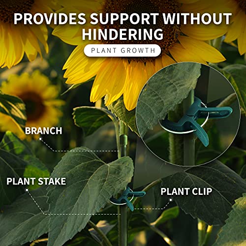 Ram-Pro 20 Piece Green Gentle Gardening Plant & Flower Lever Loop Gripper Clips, Tool for Supporting or Straightening Plant Stems, Stalks, and Vines, Garden Clips - size: 20 pc